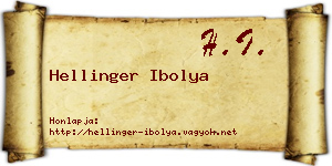 Hellinger Ibolya névjegykártya